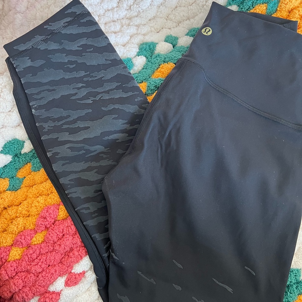 lululemon athletica Black and Gray Leggings